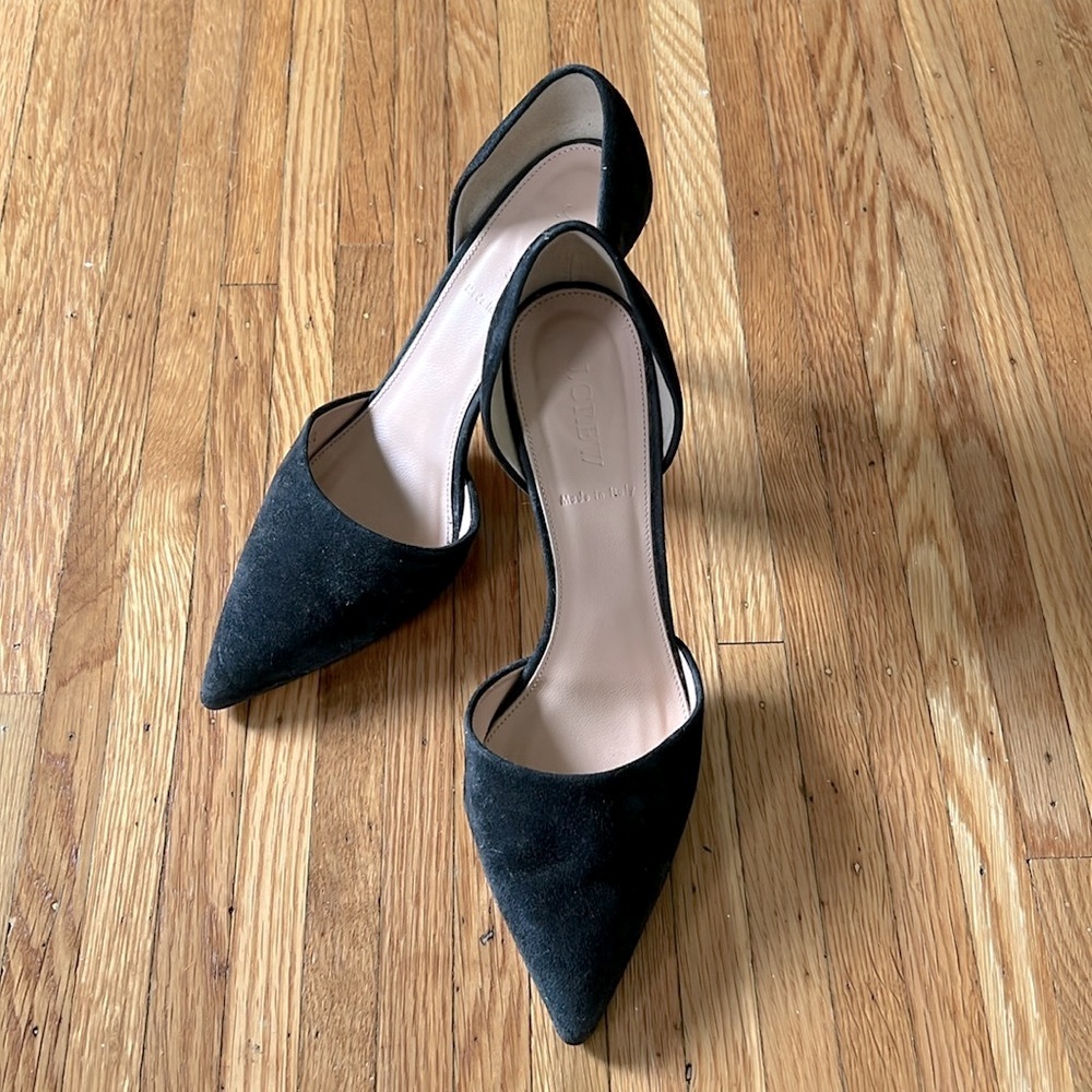 J. Crew Black Suede d’Orsay Pumps Size 8.5